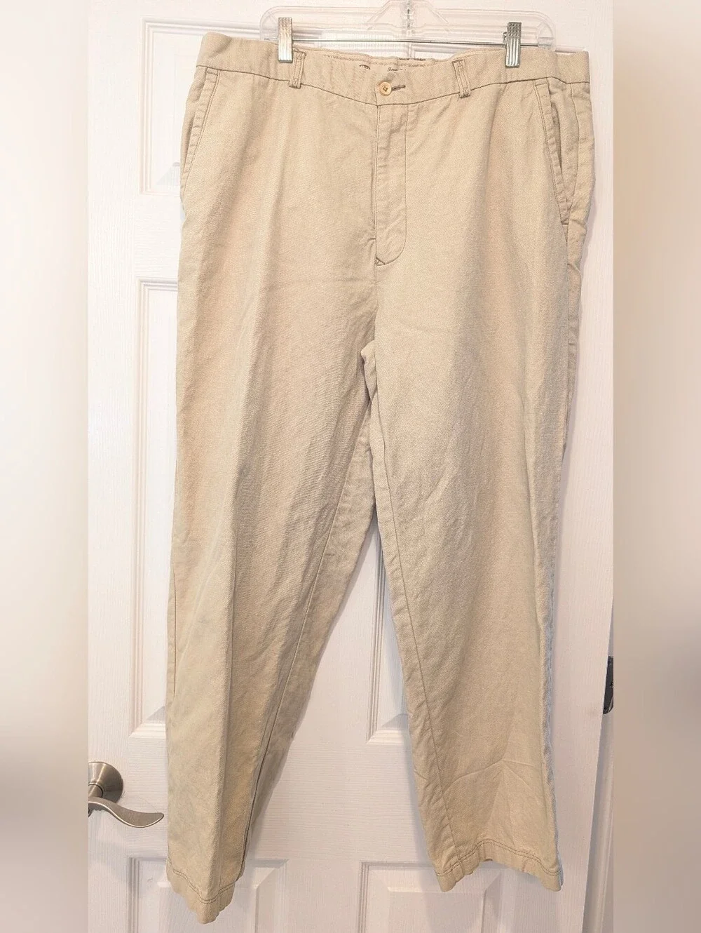 Tommy Bahama Relax Fit Linen Blend Pants Beige Coastal Resort Men Size 40 Beach